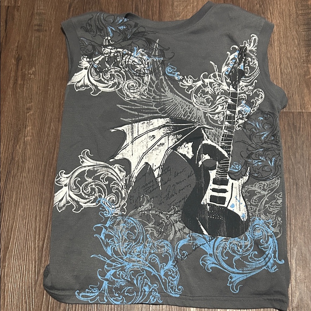 BOGO Vintage Graphic Tee with Guitar and Dragon Design